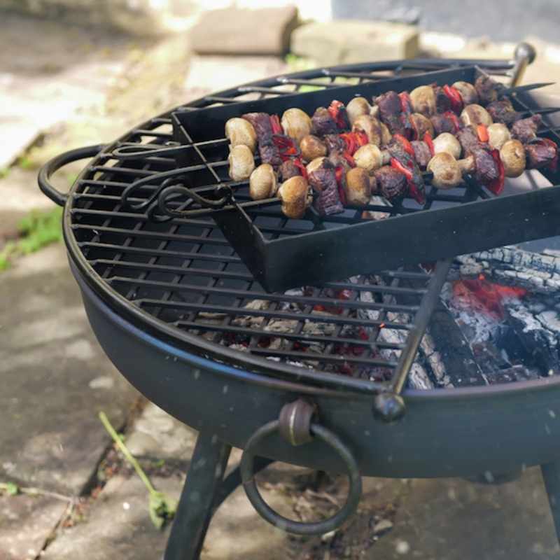 Fire pit and outlet grill