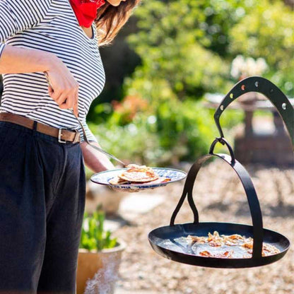 Firepits UK Flat Bottomed Hanging Skillet Pan British Steel