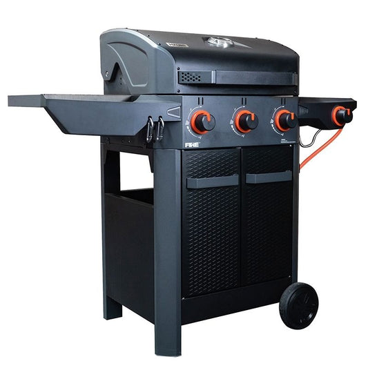 Halmo 3 Burner Family Gas Barbecue with Side Burner Graphite