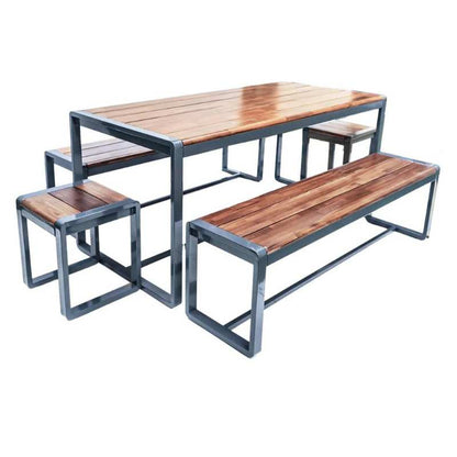 Ivyline Spitalfields Rectangular 5 Piece Acacia Wood Furniture Set