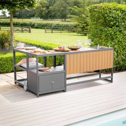 Maze Bali Outdoor Kitchen Bar Unit Grey