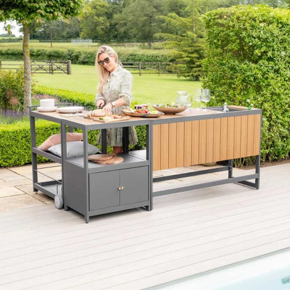 Maze Bali Outdoor Kitchen Bar Unit Grey